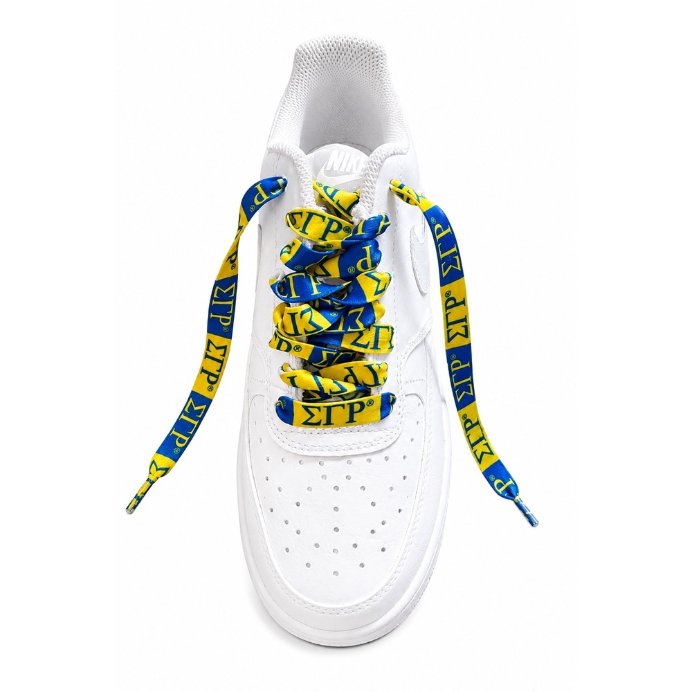 Sigma Gamma Rho Shoe Laces | Royal Blue Gold | Greek Gift | Sorority Accessory